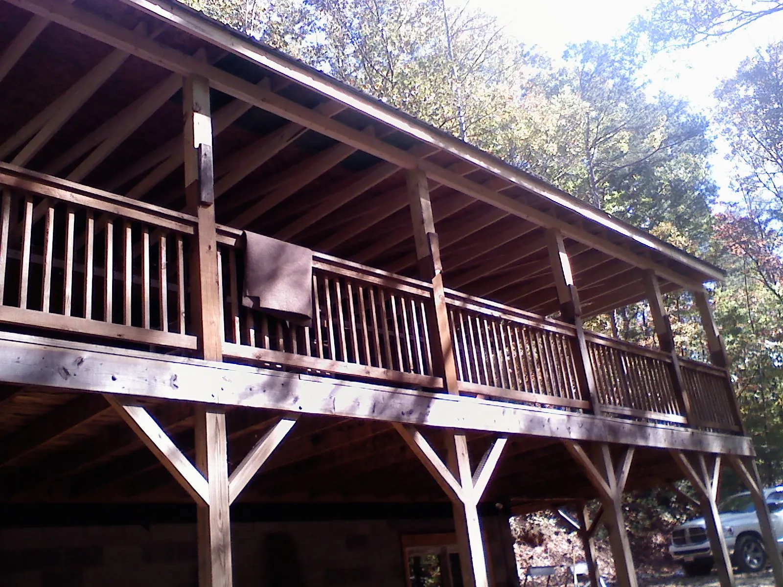 Timber framing under a new elevated porch and deck — Roof Leak Repair in Filer by Roofing Brothers